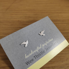 Sterling silver bird studs