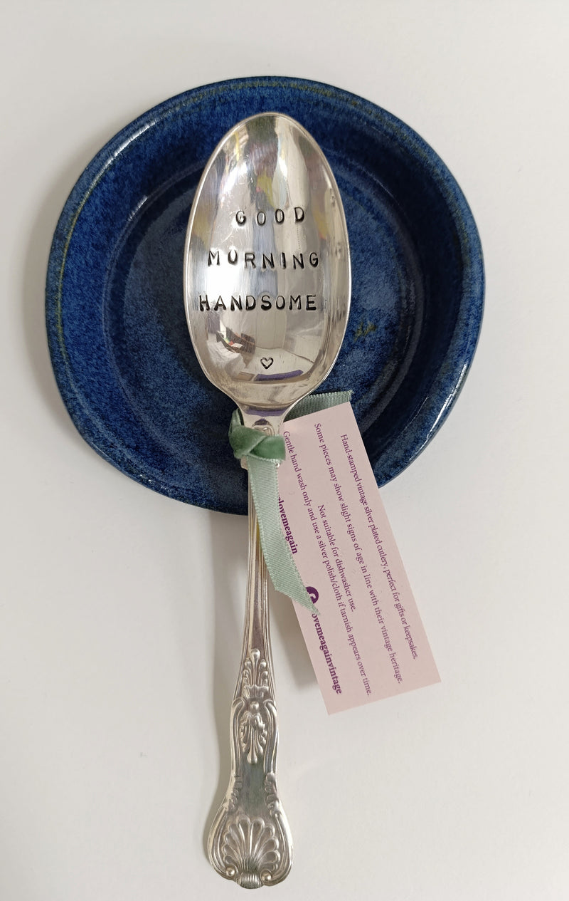 Ceramic spoon rest - dark blue glaze