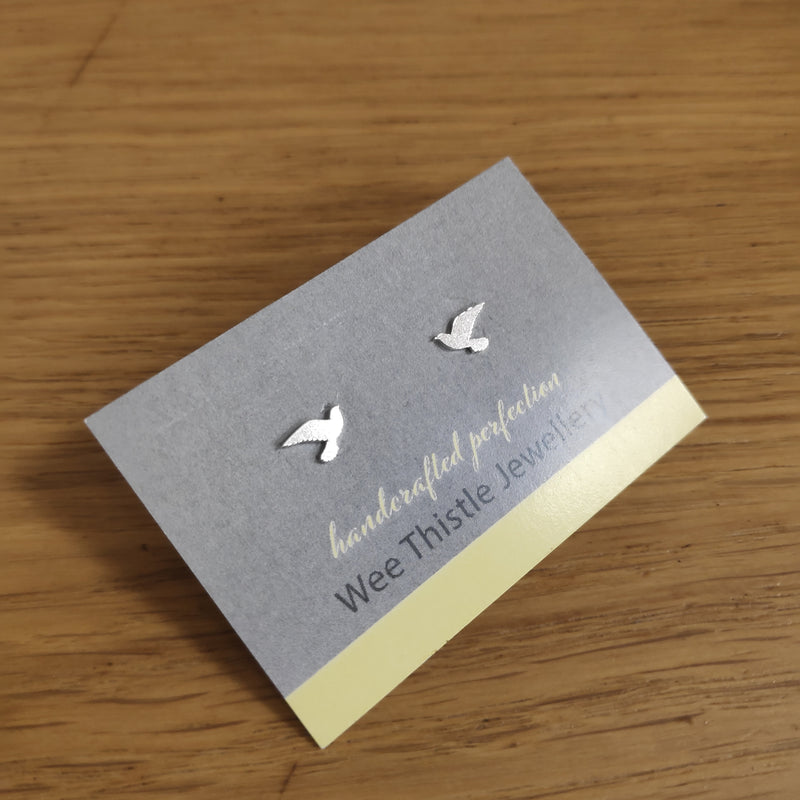 Sterling silver bird studs