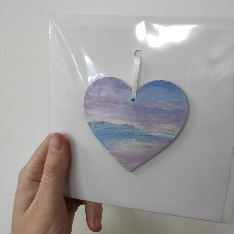 Hand painted heart keepsake card