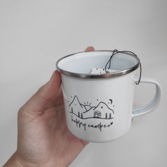 Happy Camper enamel mug