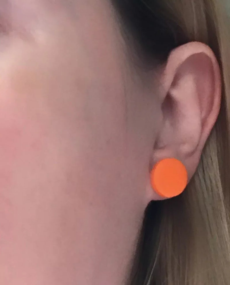 Circle polymer clay studs - orange (2 sizes available)