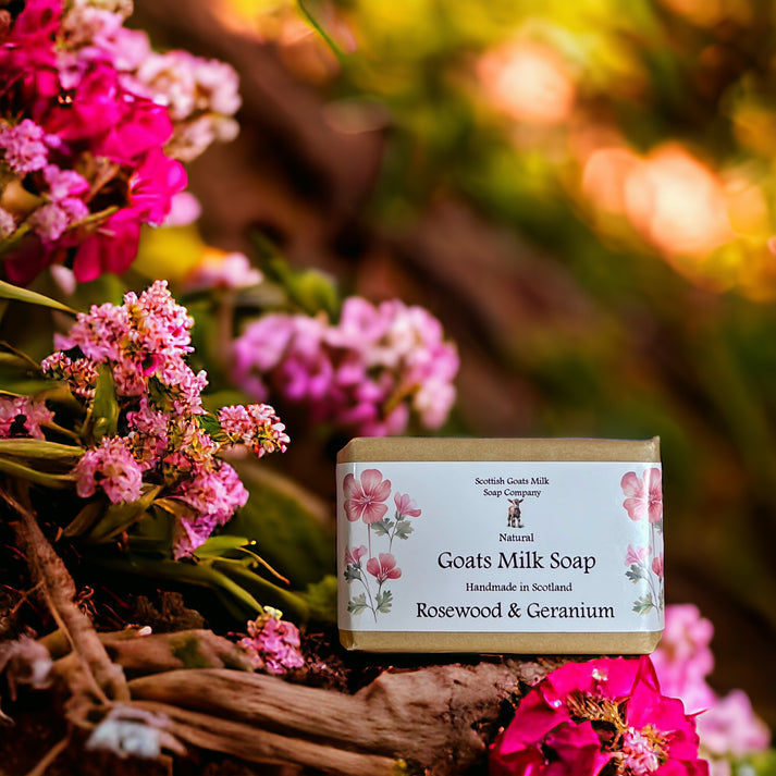 Handmade goats milk soap - rosewood & geranium