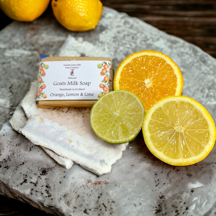 Handmade goats milk soap - orange, lemon & lime