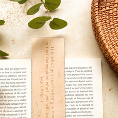 'It is what you read when you don't have to...' Oscar Wilde quote wooden bookmark