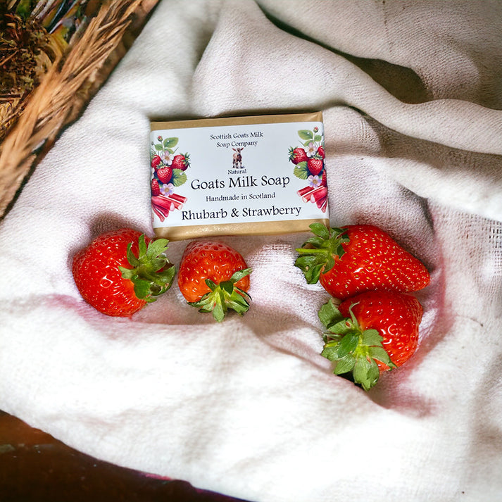Handmade goats milk soap - rhubarb & strawberry
