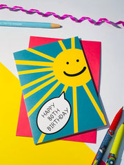 Happy 80th Birthday sun card