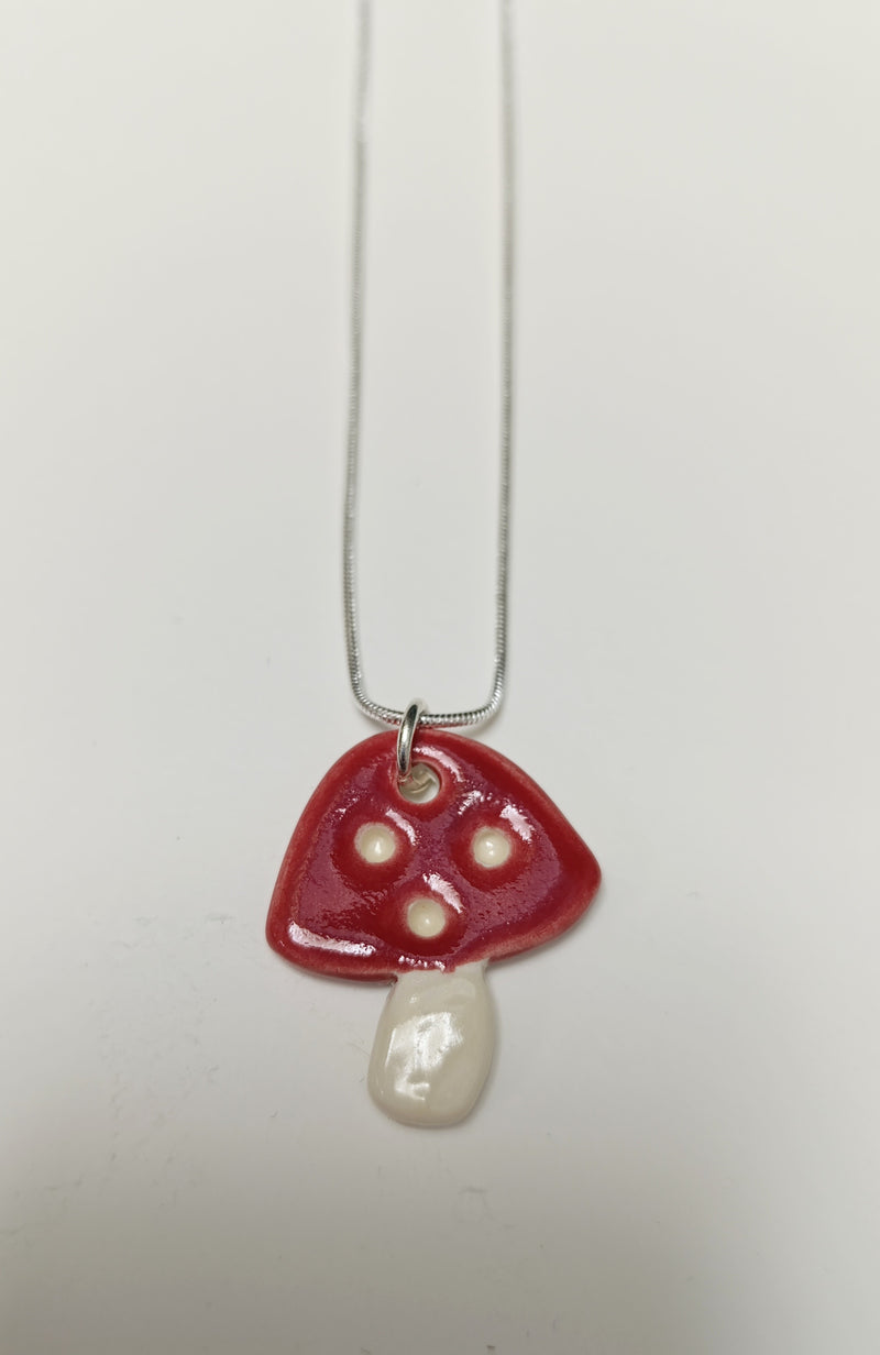 Ceramic toadstool pendant