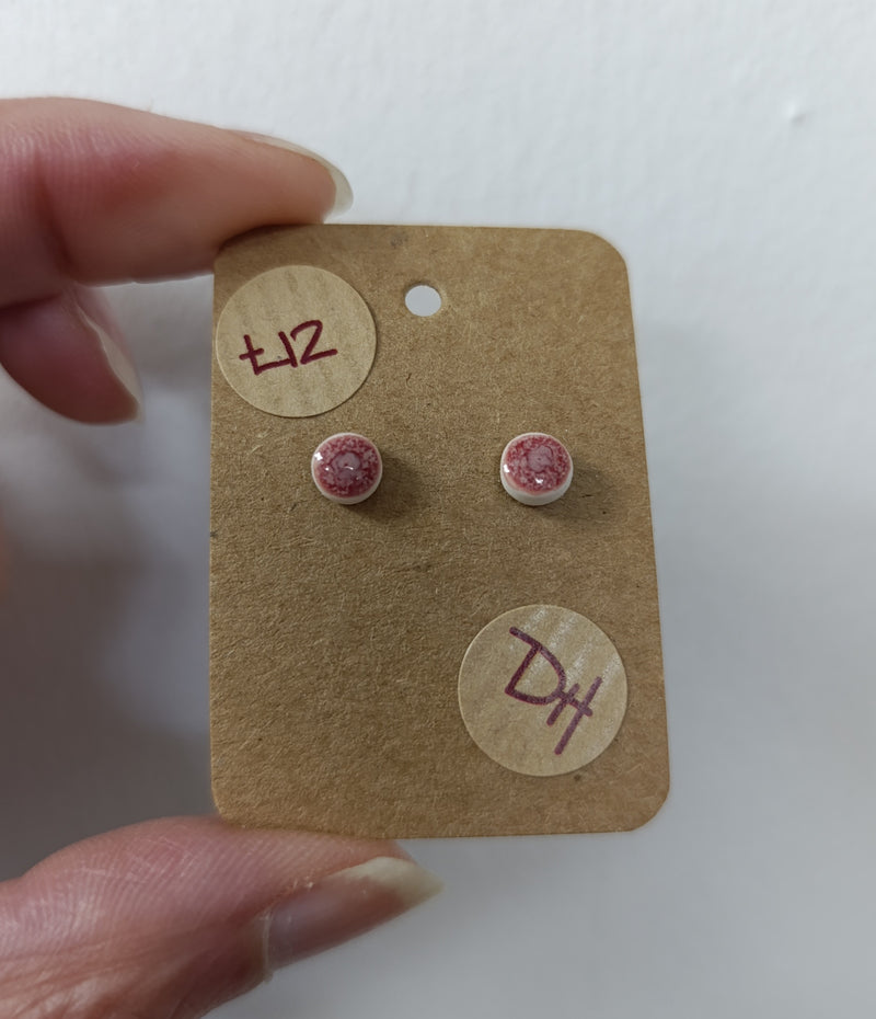 Ceramic plain stud earrings - smallest size, different colours available