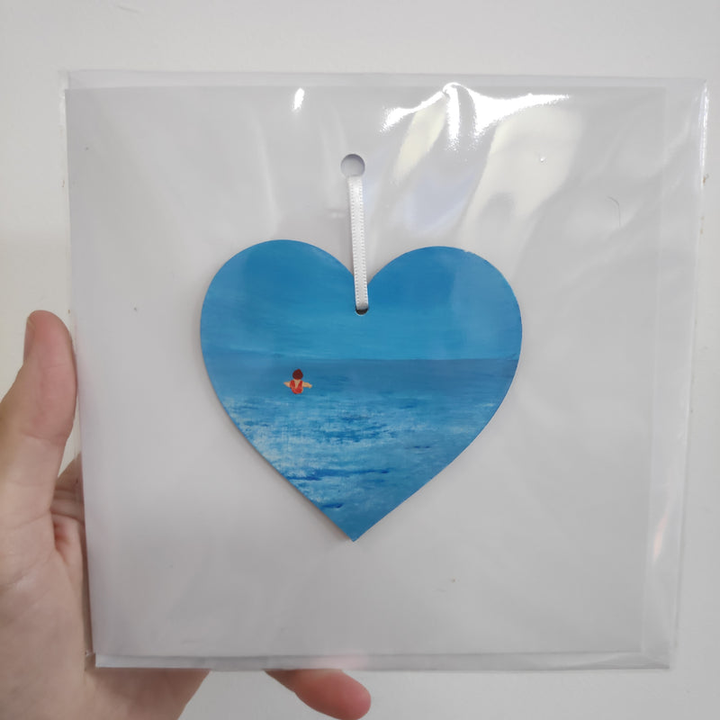 Hand painted heart keepsake card