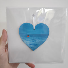 Hand painted heart keepsake card