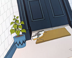 Tenement Door in Blue A4 print