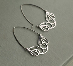 Art Nouveau flower hoop earrings