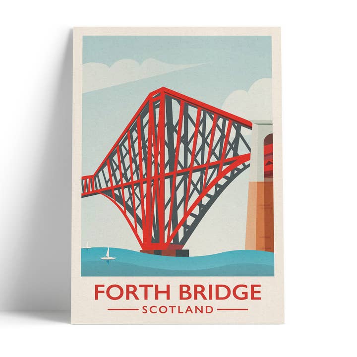 Forth Bridge travel poster print