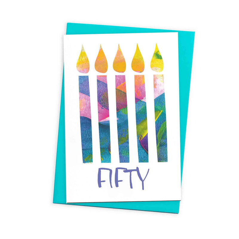 Fifty candles birthday card