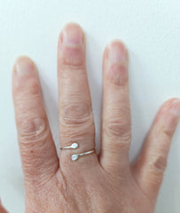 Sterling silver simple snake wrap ring