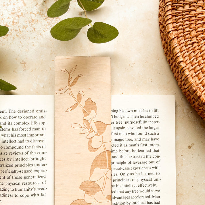 Eucalyptus wooden bookmark