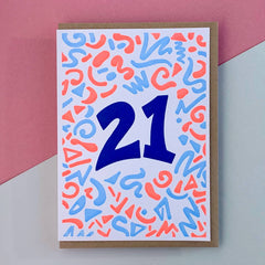 21 neon shapes card