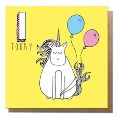 1 today card - 2 designs to choose from (dinosaur or unicorn)