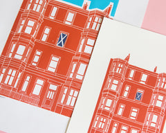 Scottish Tenements Lino print (A4 or A3) - 2 colourways available