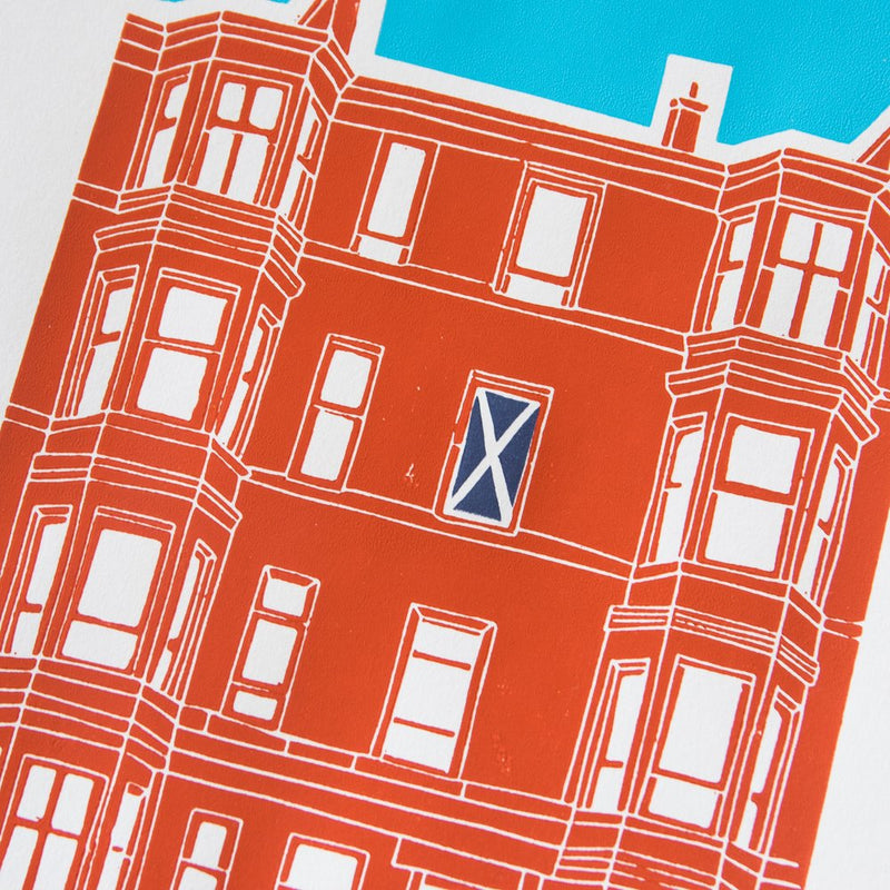 Scottish Tenements Lino print (A4 or A3) - 2 colourways available