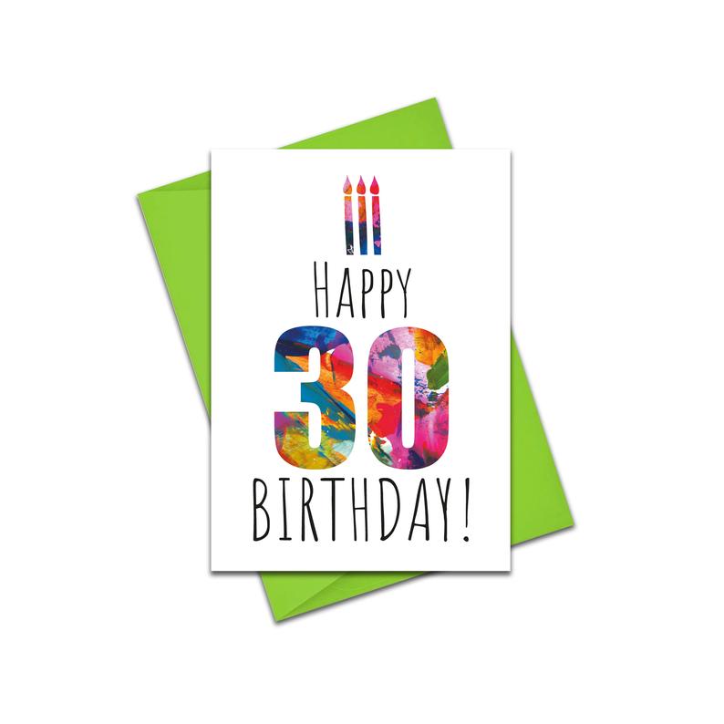 Happy 30 birthday candles card