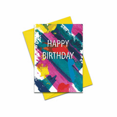 Happy birthday - abstract paint card