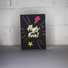 Neon high five card