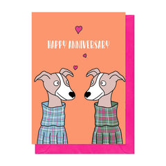 Happy anniversary whippets card