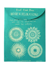 Wooden Star decorations (4-pack)