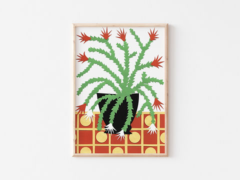 Easter Cactus A4 print (3 colourways available)