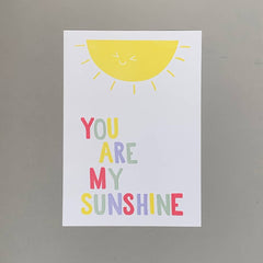 You are my sunshine letterpress A4 print