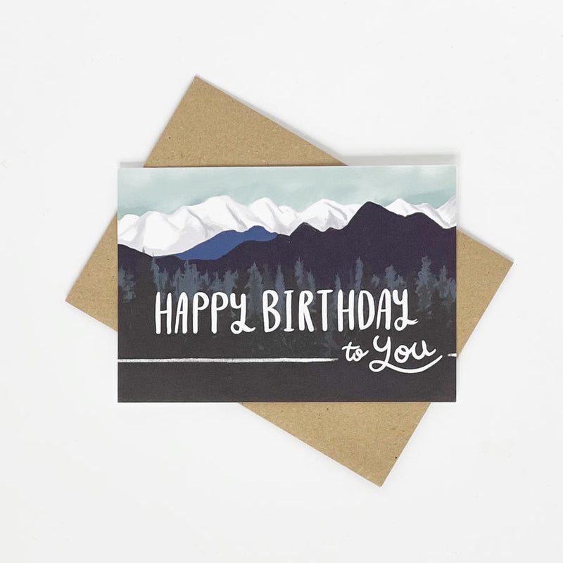 Happy birthday to you mountains card