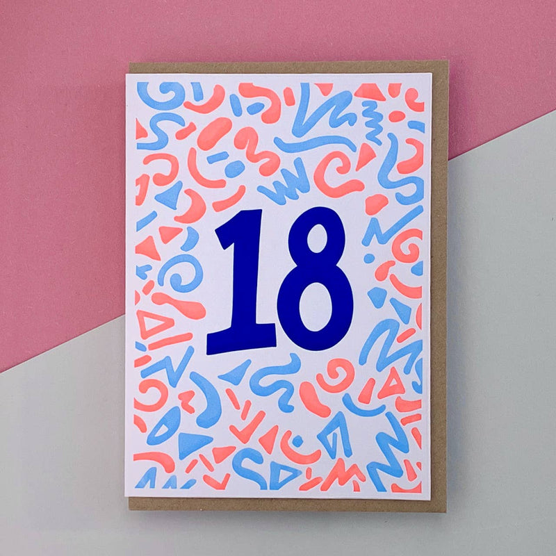 18 neon shapes card
