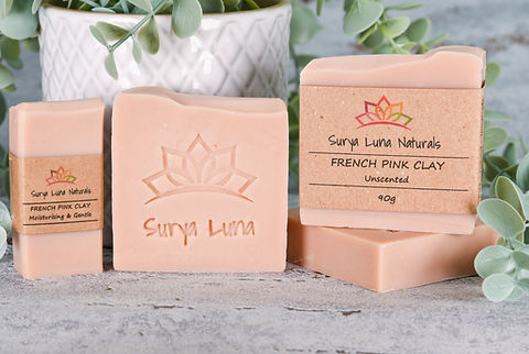 Unscented French pink clay soap