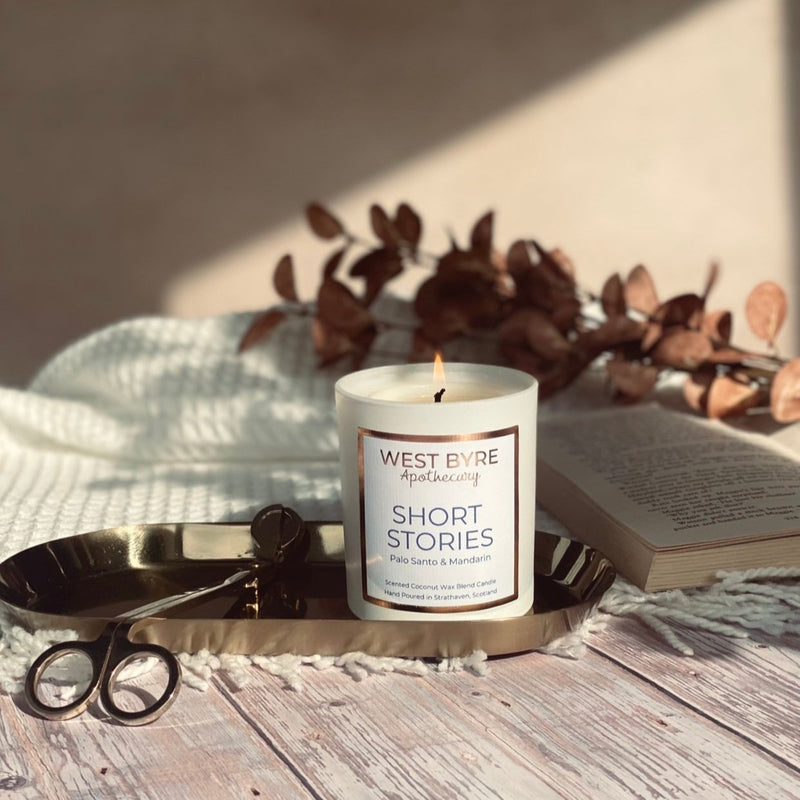West Byre Apothecary candle - Short Stories (Palo Santo Wood & Mandarin)