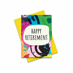 Happy retirement abstract shapes card