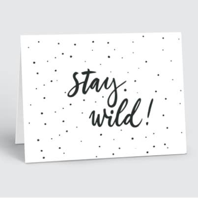 Plantable 'stay wild' card