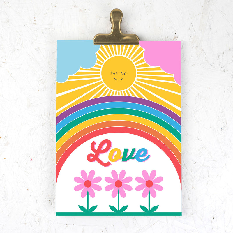 Sunshine love rainbow A4 print