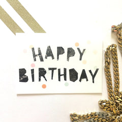 Happy birthday marbled letters card