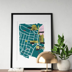 A4 Glasgow map print - Battlefield, Langside & Queen's Park