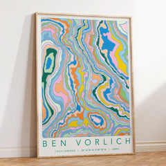 Mountain colourful topography print - Ben Vorlich
