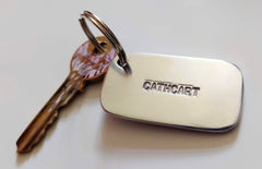 Hand stamped aluminium keyring - Cathcart