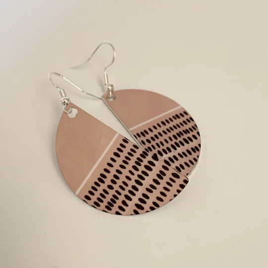 'Connect' printed aluminium arc earrings