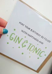 May your birthday be filled with happiness and gin and tonic card