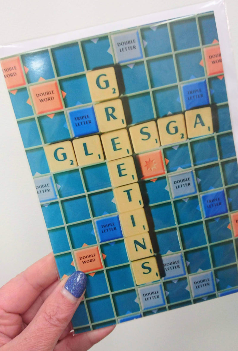 Glesga greetins Scrabble card