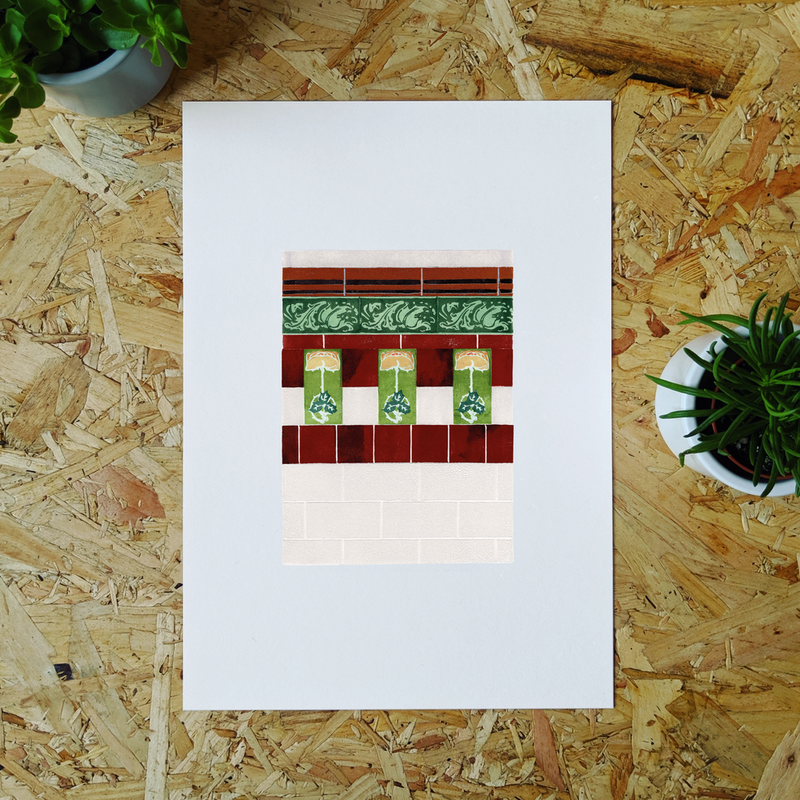 Tenement Tiles A4 print - Dennistoun 05