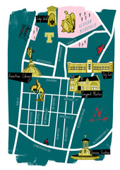 A3 Glasgow map print - Dennistoun & Glasgow Necropolis