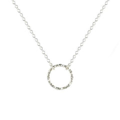 Necklace – Sterling Silver faceted circle 'halo'