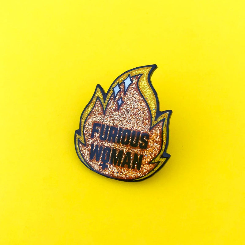 Furious Woman enamel pin
